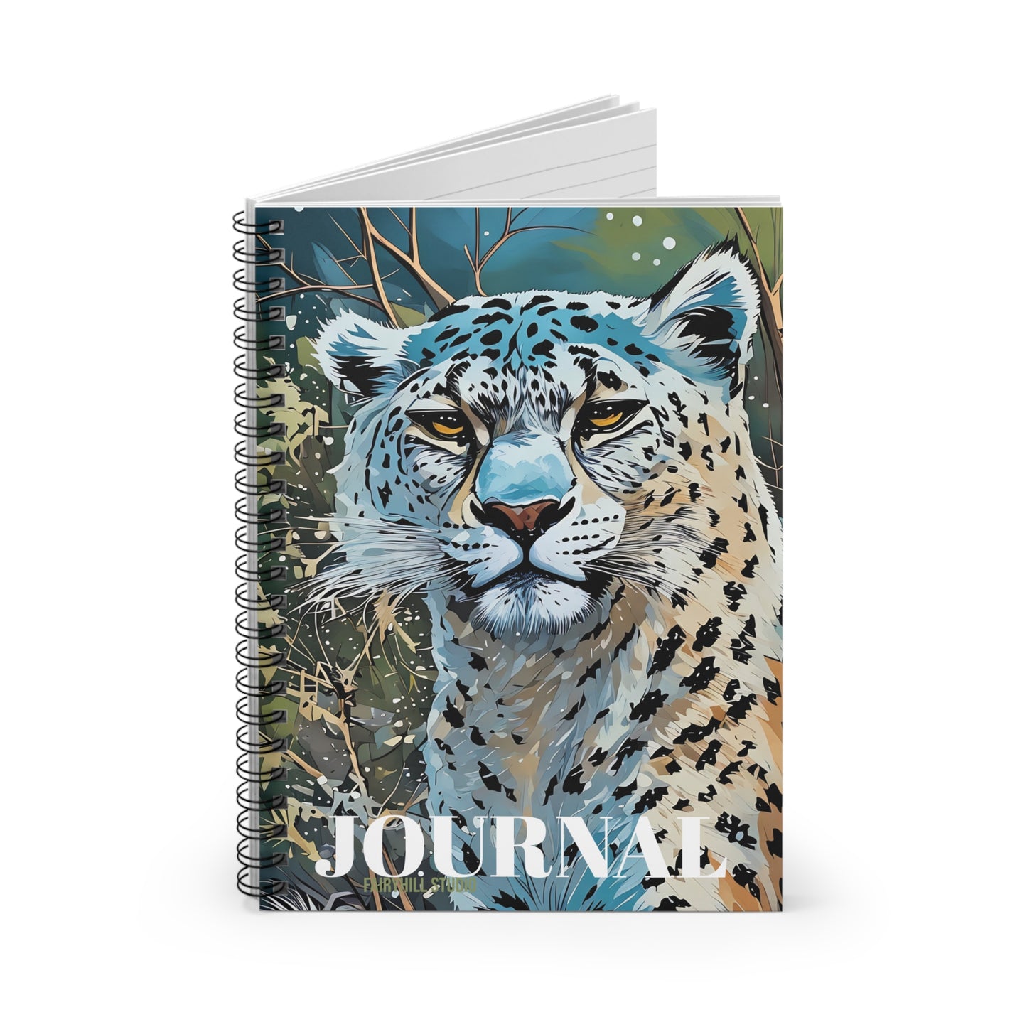Spiral Notebook - Snow Tiger Spirit Animal Art Design