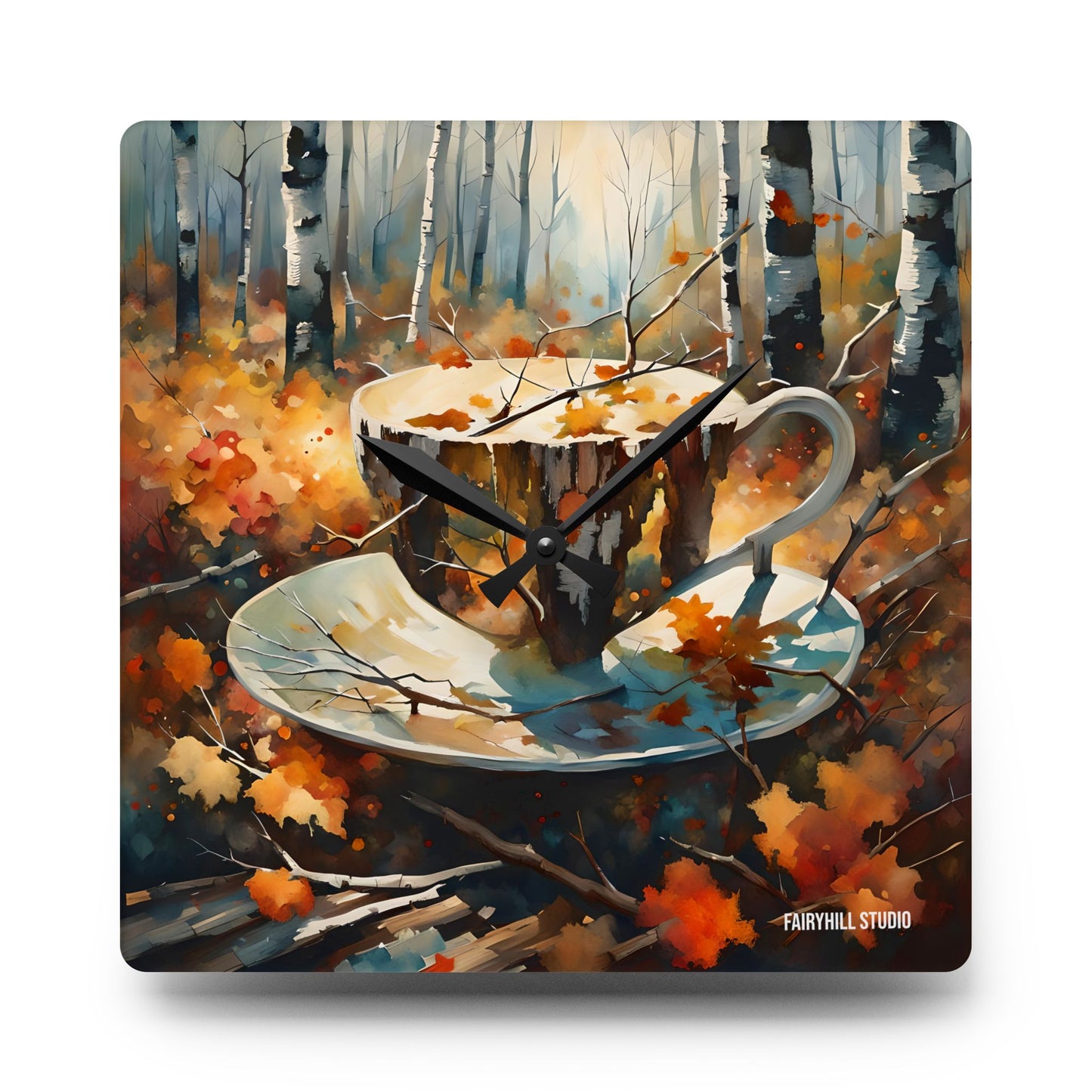 Autumn Coffee  Acrylic Wall Clock