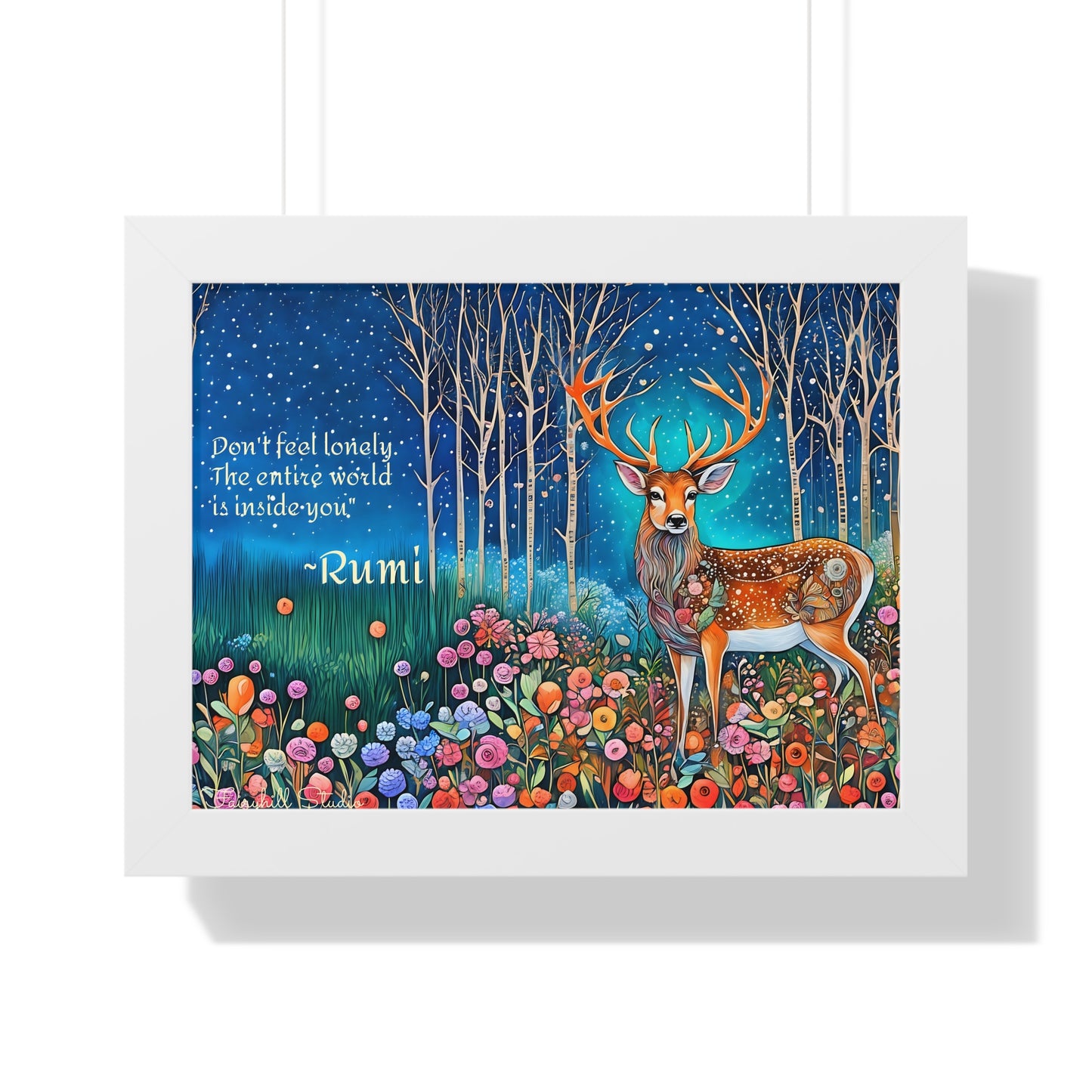 Majestic Boho Deer Framed Poster