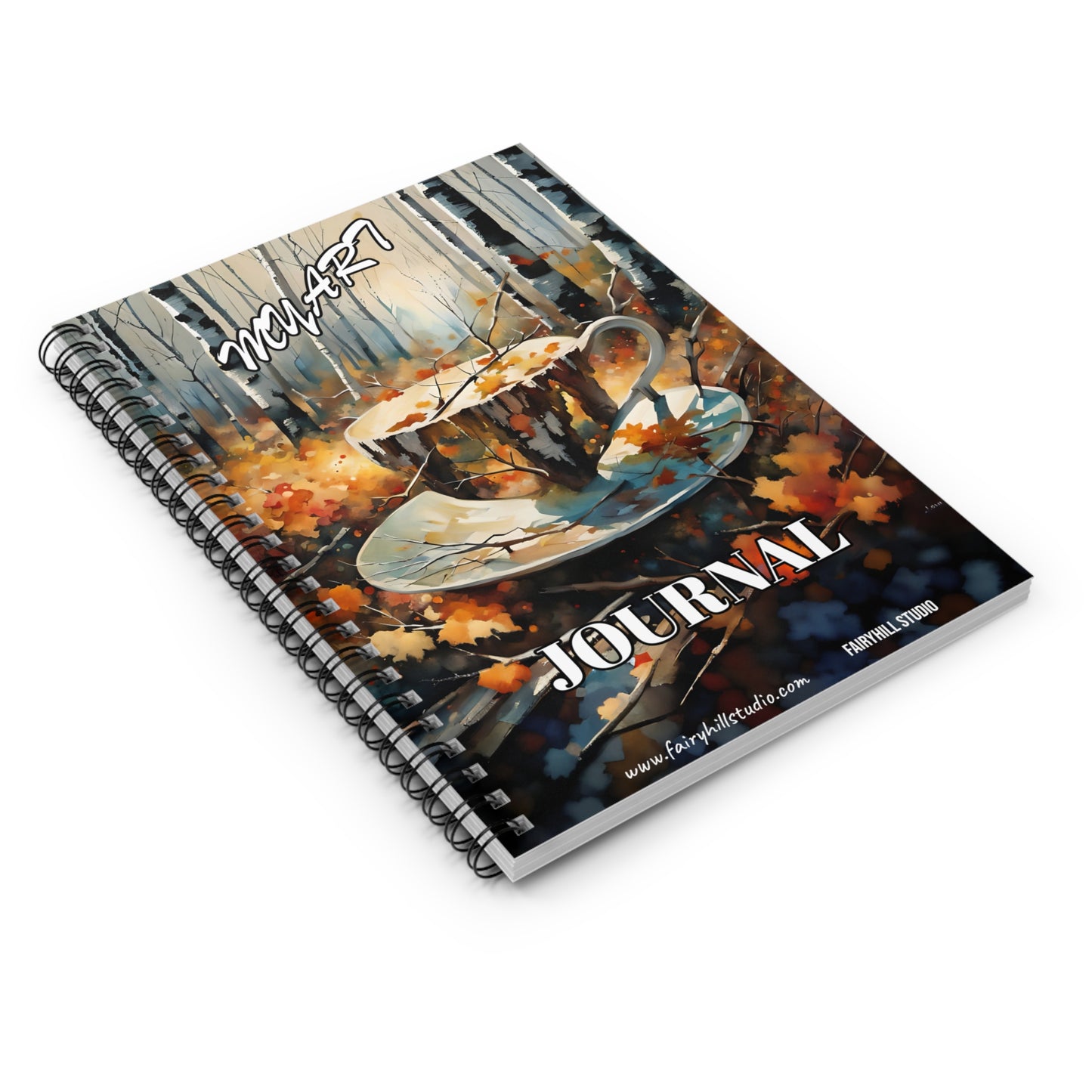 Fairy Hill Studio Coffee in Fall my art Journal, Spiral Notebook - Ruled Line