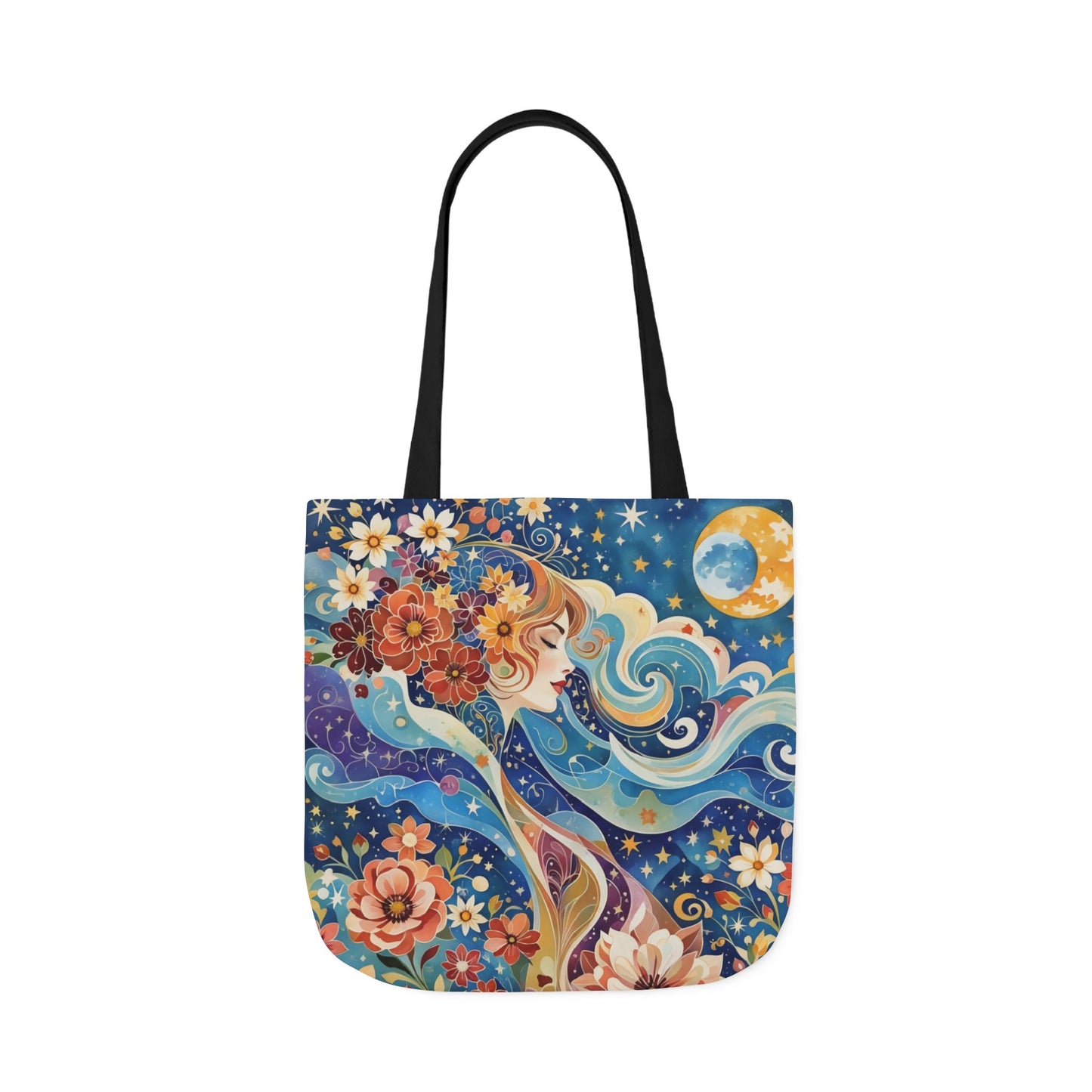 Colorful Galaxy-Inspired Canvas Tote Bag - Perfect for Beach Days, Eco-Friendly Shopping, and Summer Fun!