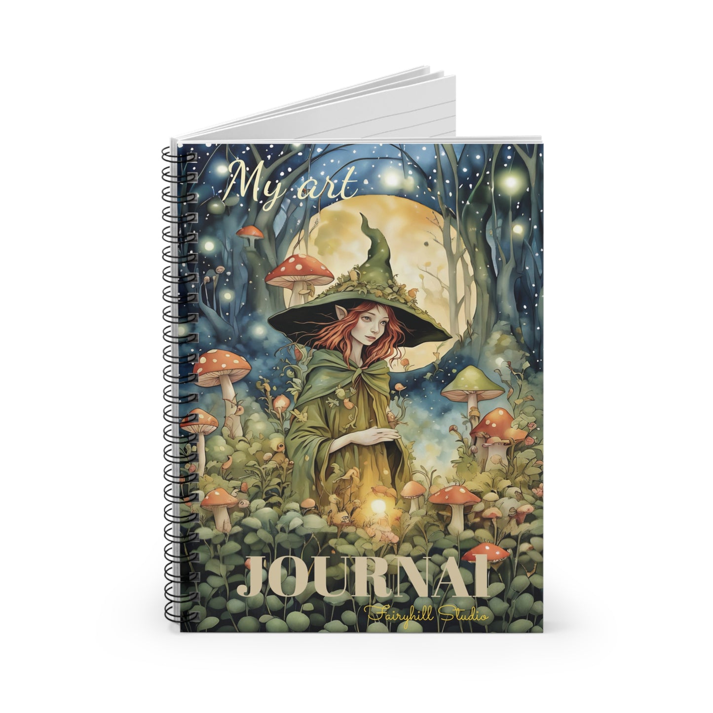 Forest Moon Fairy Art Journal – Spiral Notebook for Writing, Sketching & Magical Notes