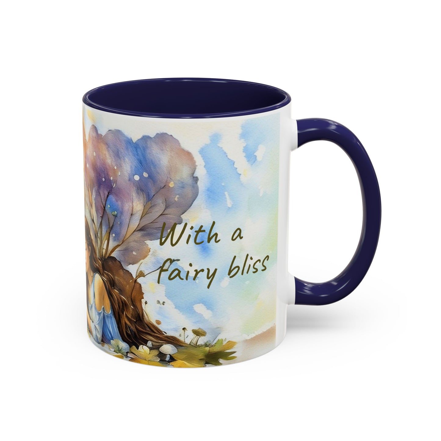 Mug Fairy Angel Blessing Flowers Watercolor Accent Coffee Mug 11 & 15oz