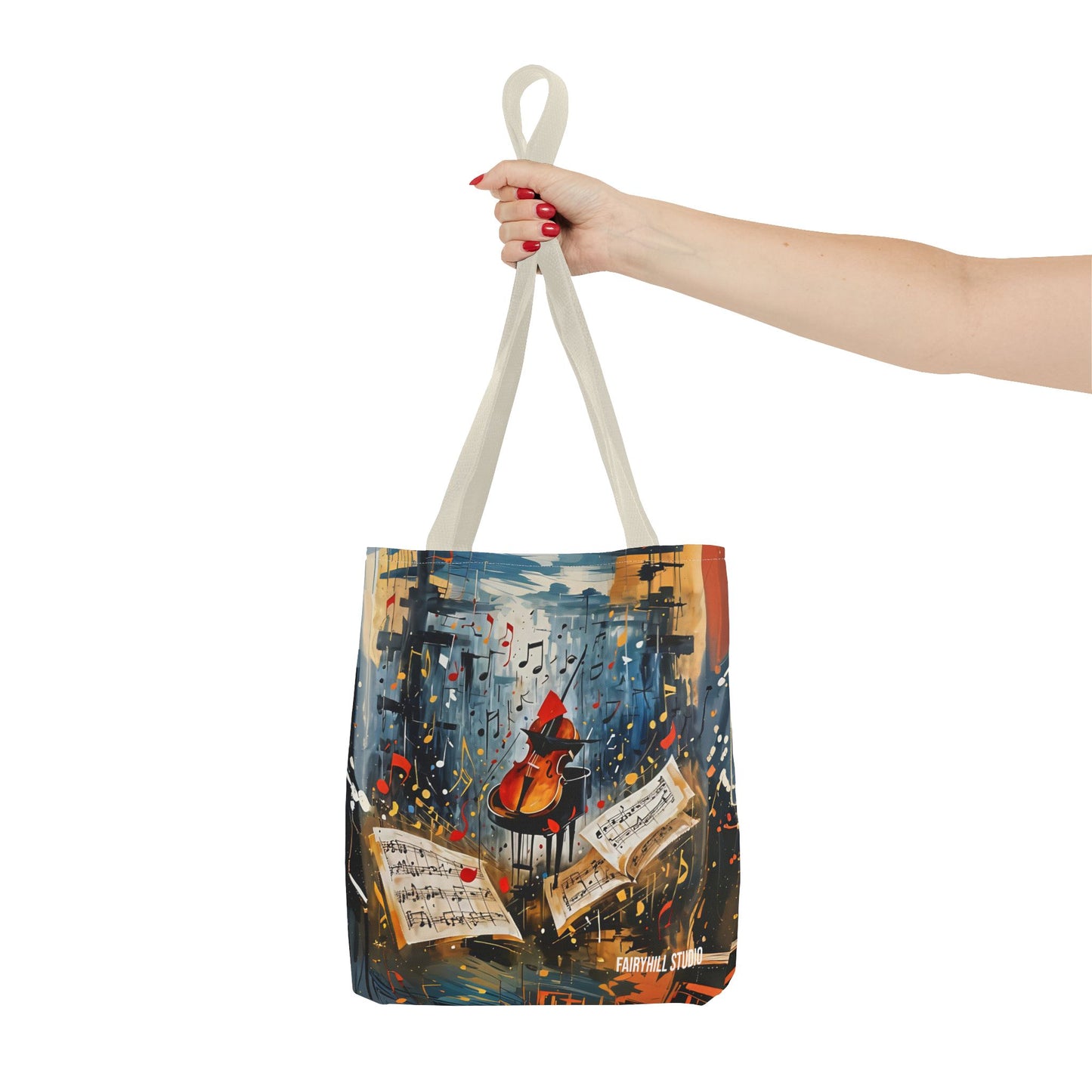 Vibrant Abstract Art Tote Bag - Colorful Swirls & Spirals