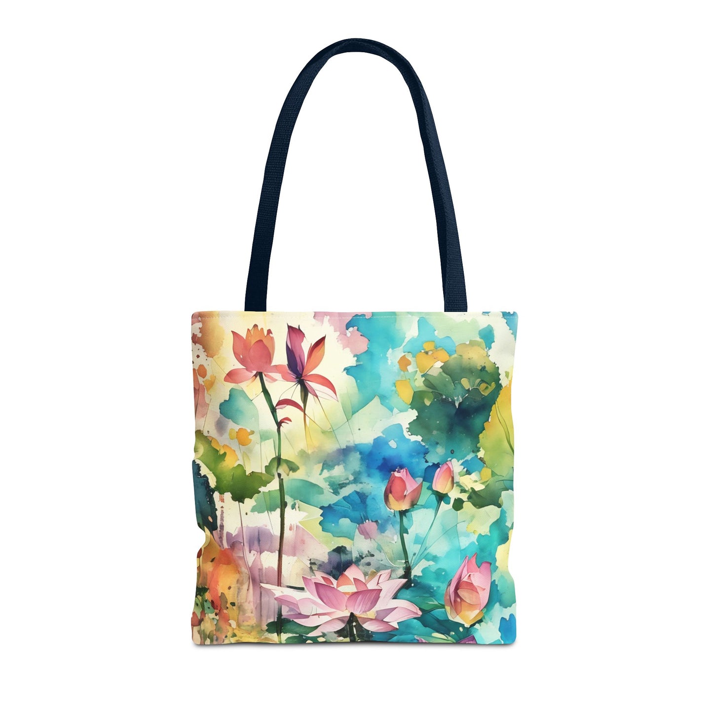 Tote Bag  with lotus flower art(AOP)