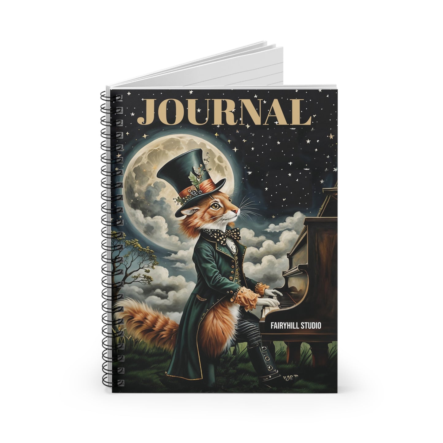 Spiral Notebook - Cat Hatter's Moon Light Sonata