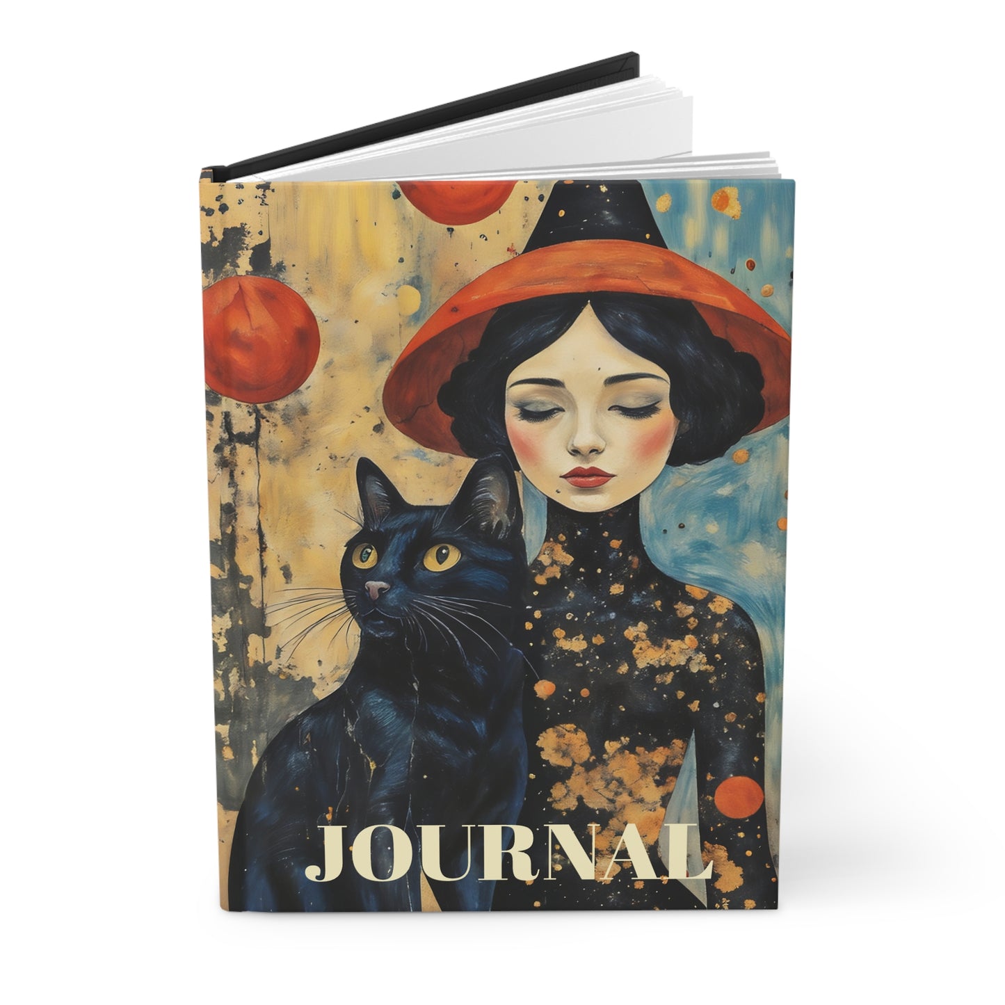Red moon Witch art Mindful  Journal Hardcover