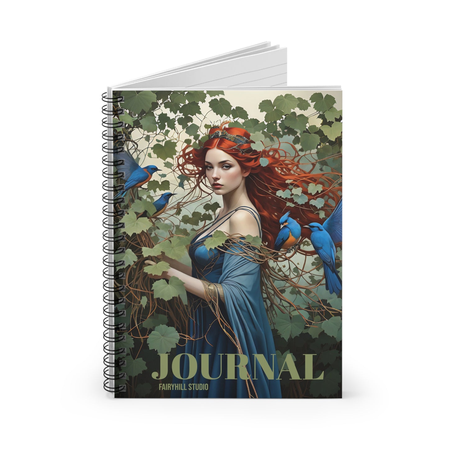 Spiral Notebook - Blue Birds in Tropical Forest