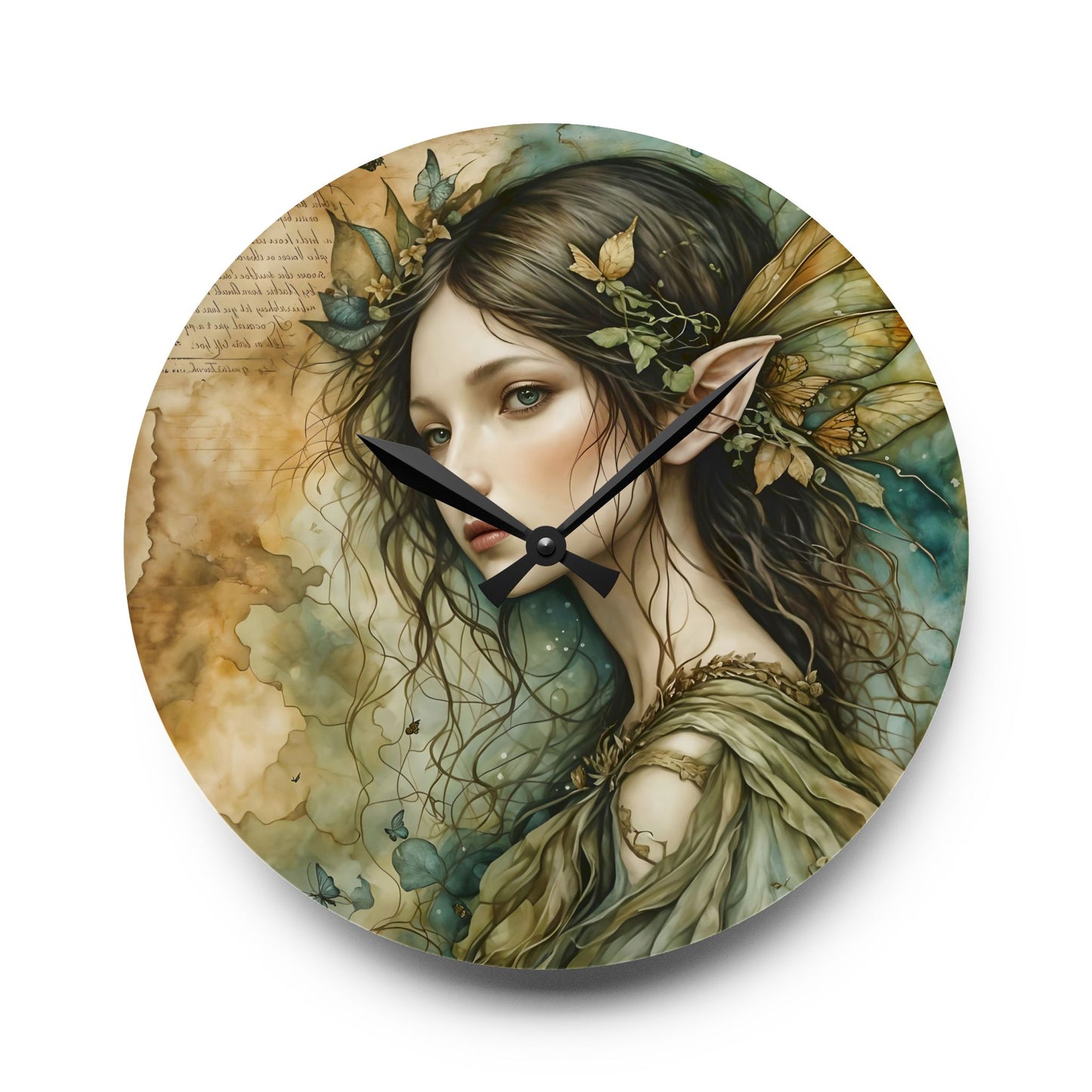 Wall Clock Forest Fairy/Elf Art