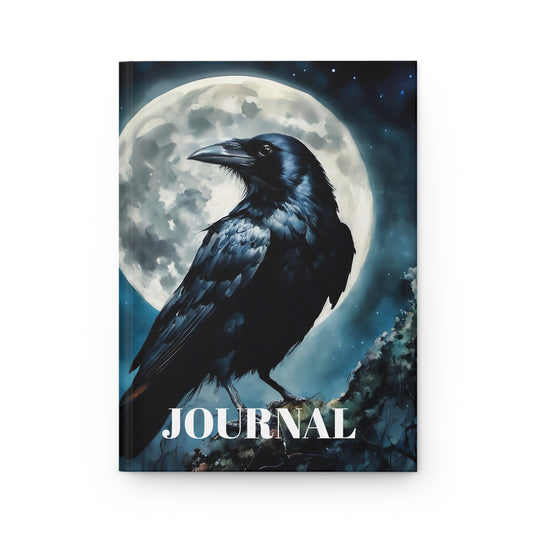 Hardcover Journal Raven and the Moon Art Matte