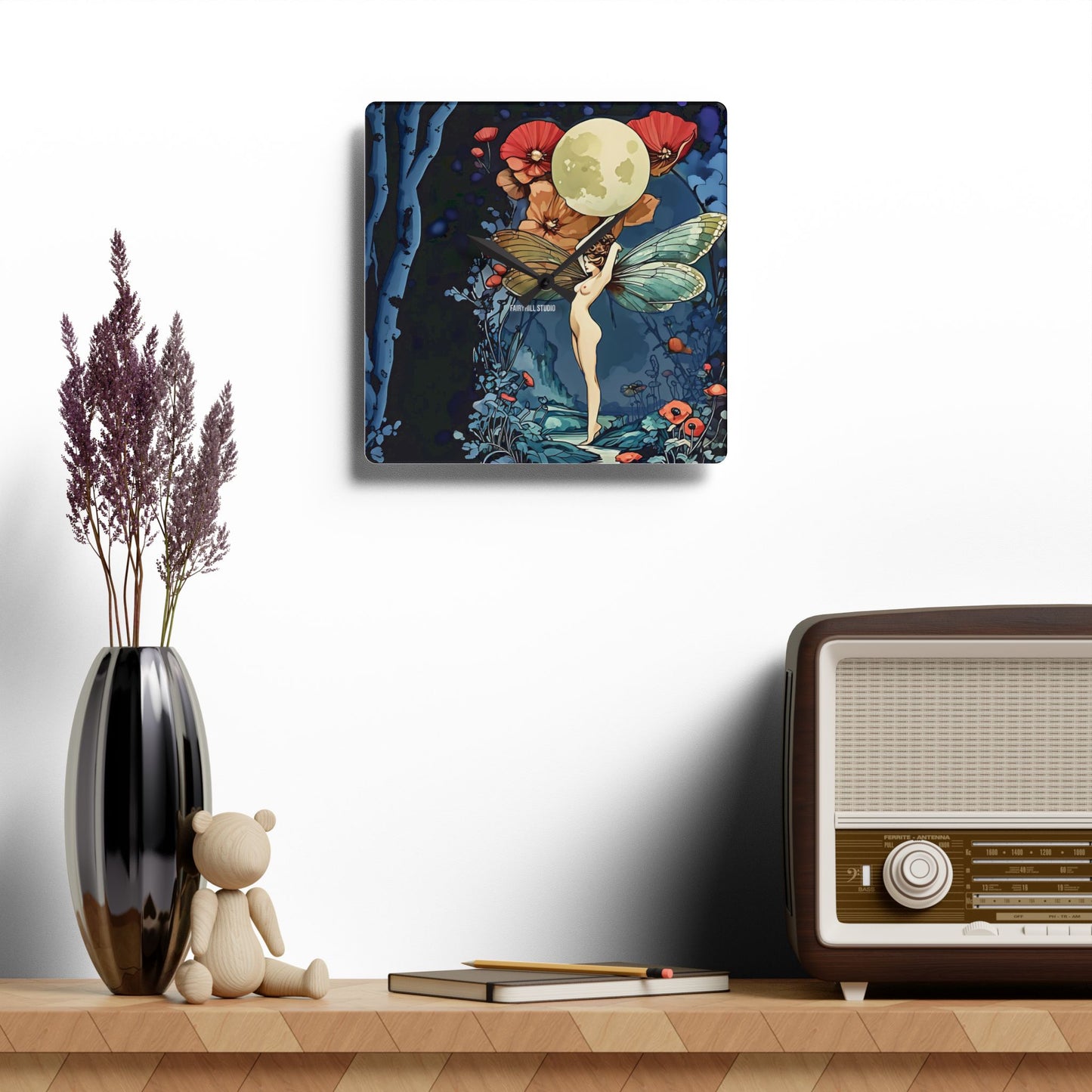 Acrylic Wall Clock Moon Fairy