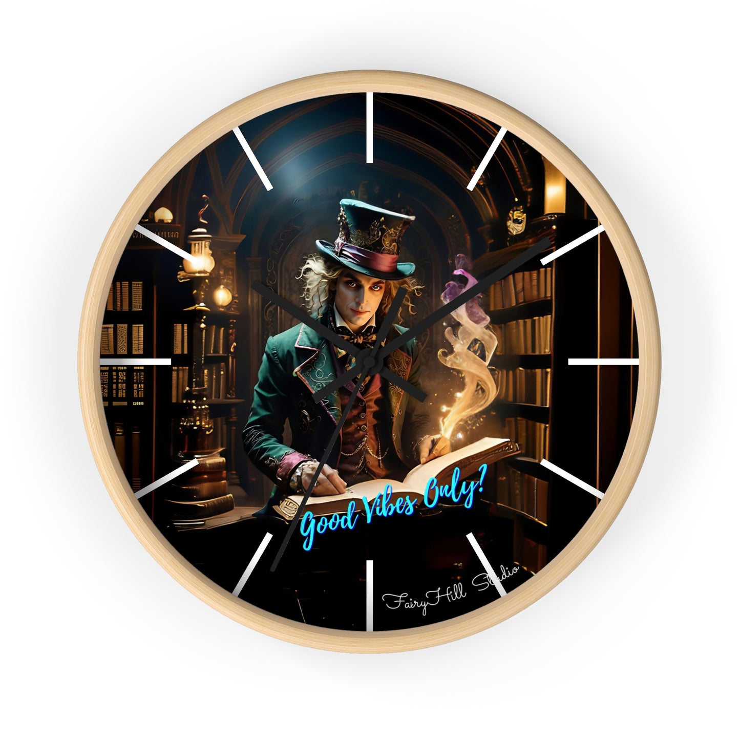 Fairy Hill Studio" Good Vibes Only"  Wall Clock