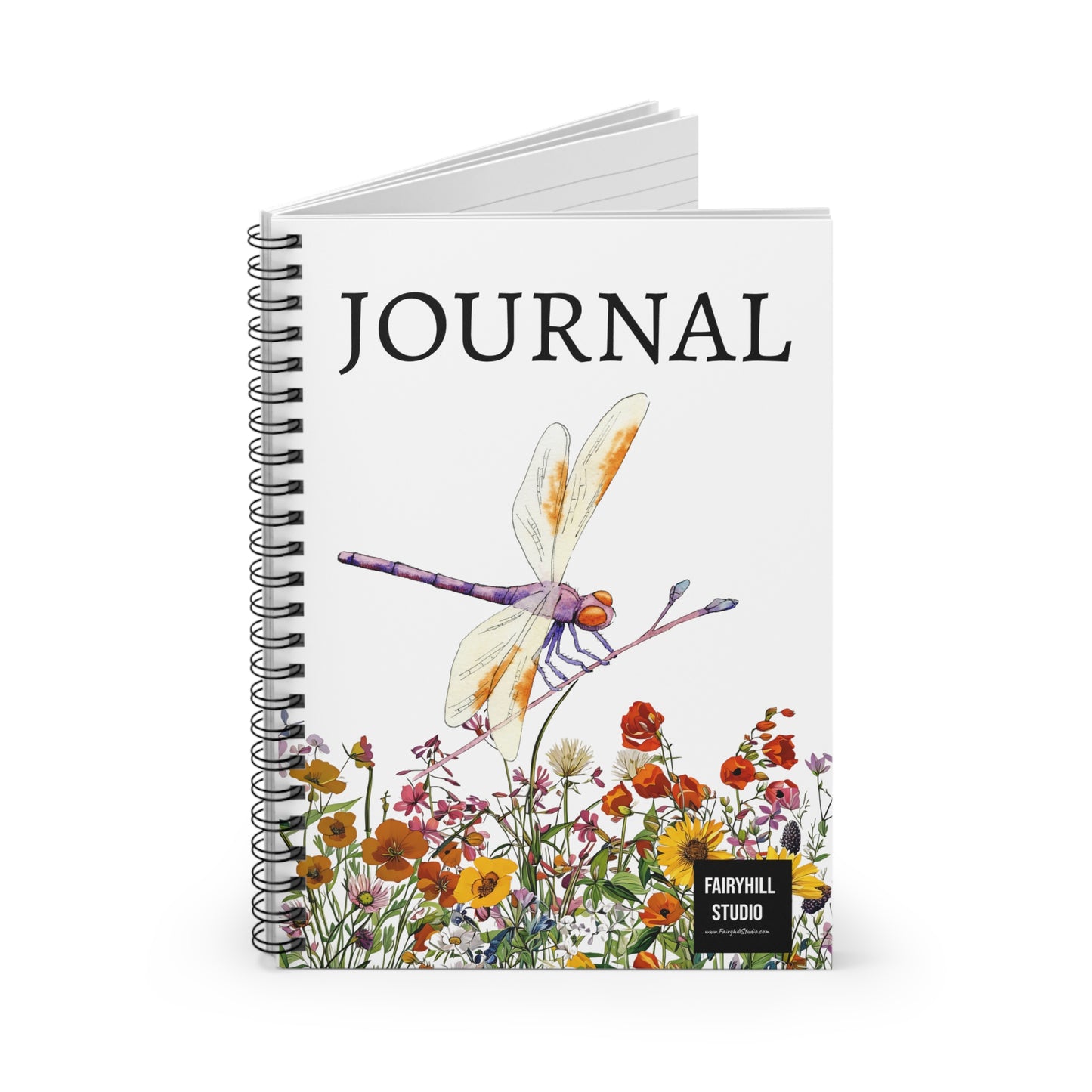 Fairy Hill Studio "Dragonfly   Journal, Spiral Notebook - Ruled Line