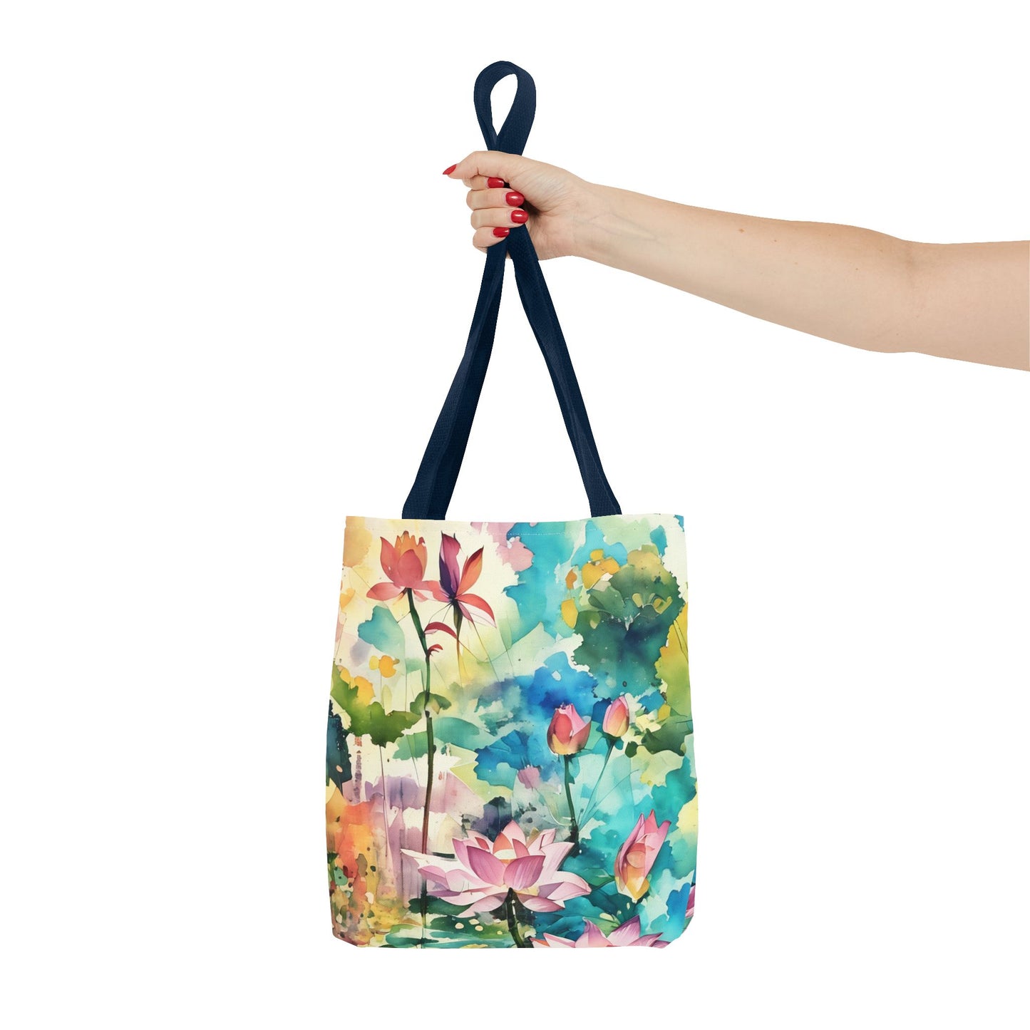Lotus Flowers Tote Bag - Monet Style Art by Fairyhill Studio