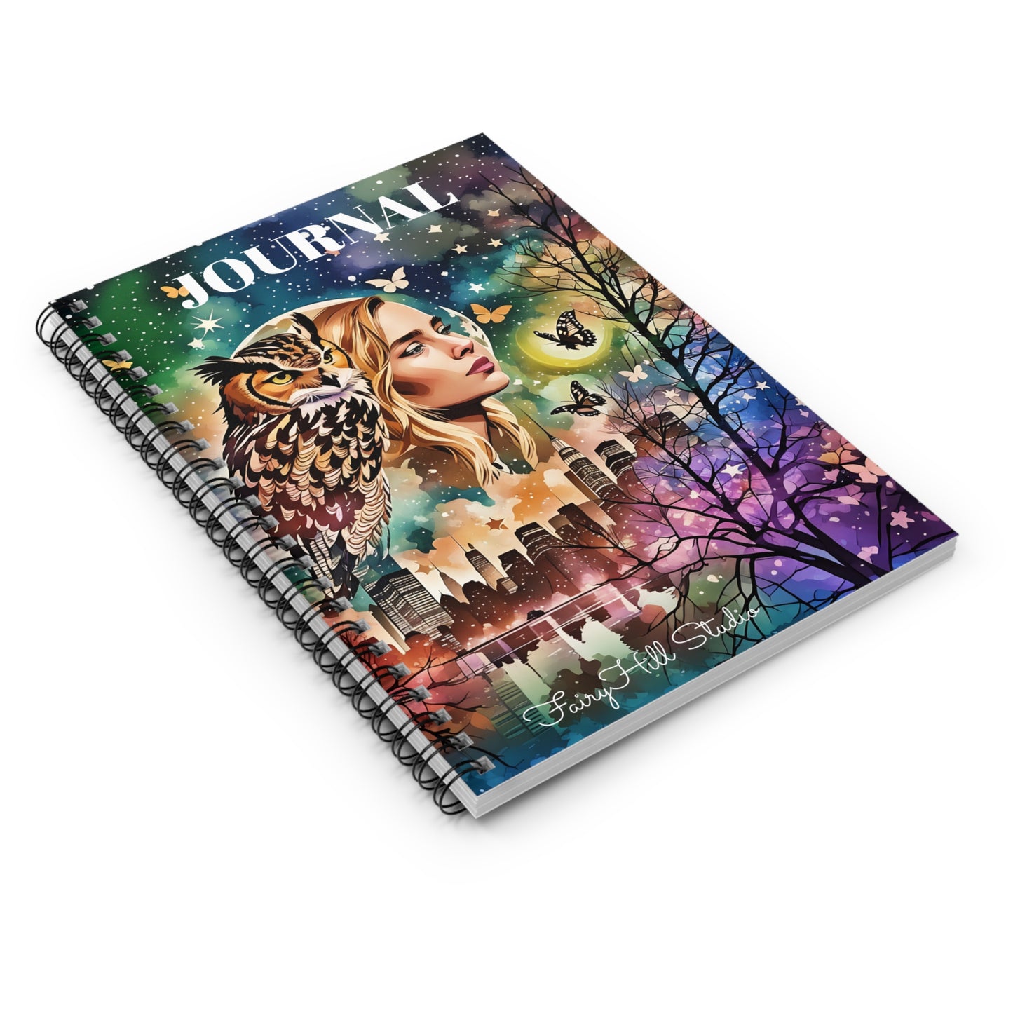 Spiral Notebook -Girl and the Spirit Animal Owl
