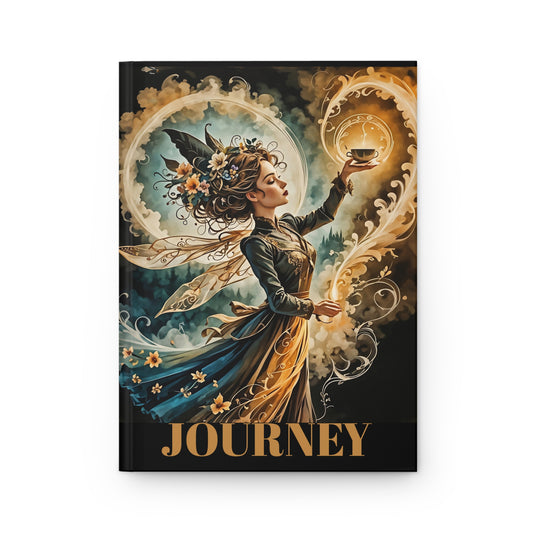 Hardcover Journal Matte - Personalized Fairy Hill Studio Coffee Cup Art