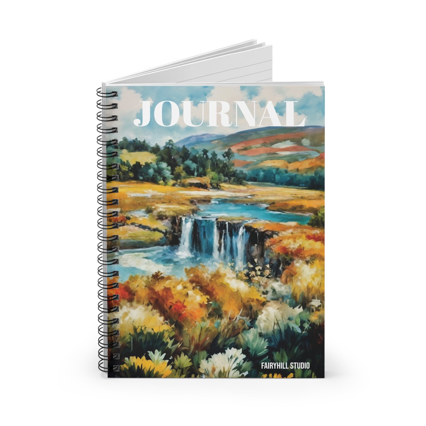 Spiral Notebook - Village by the Pond Watercolor Art