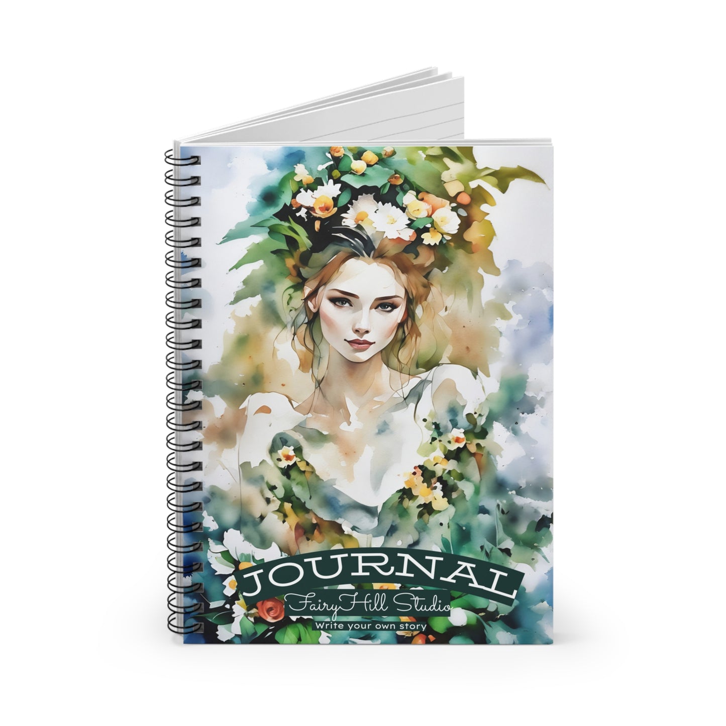Art Journal Notebook - Girl with Flowers