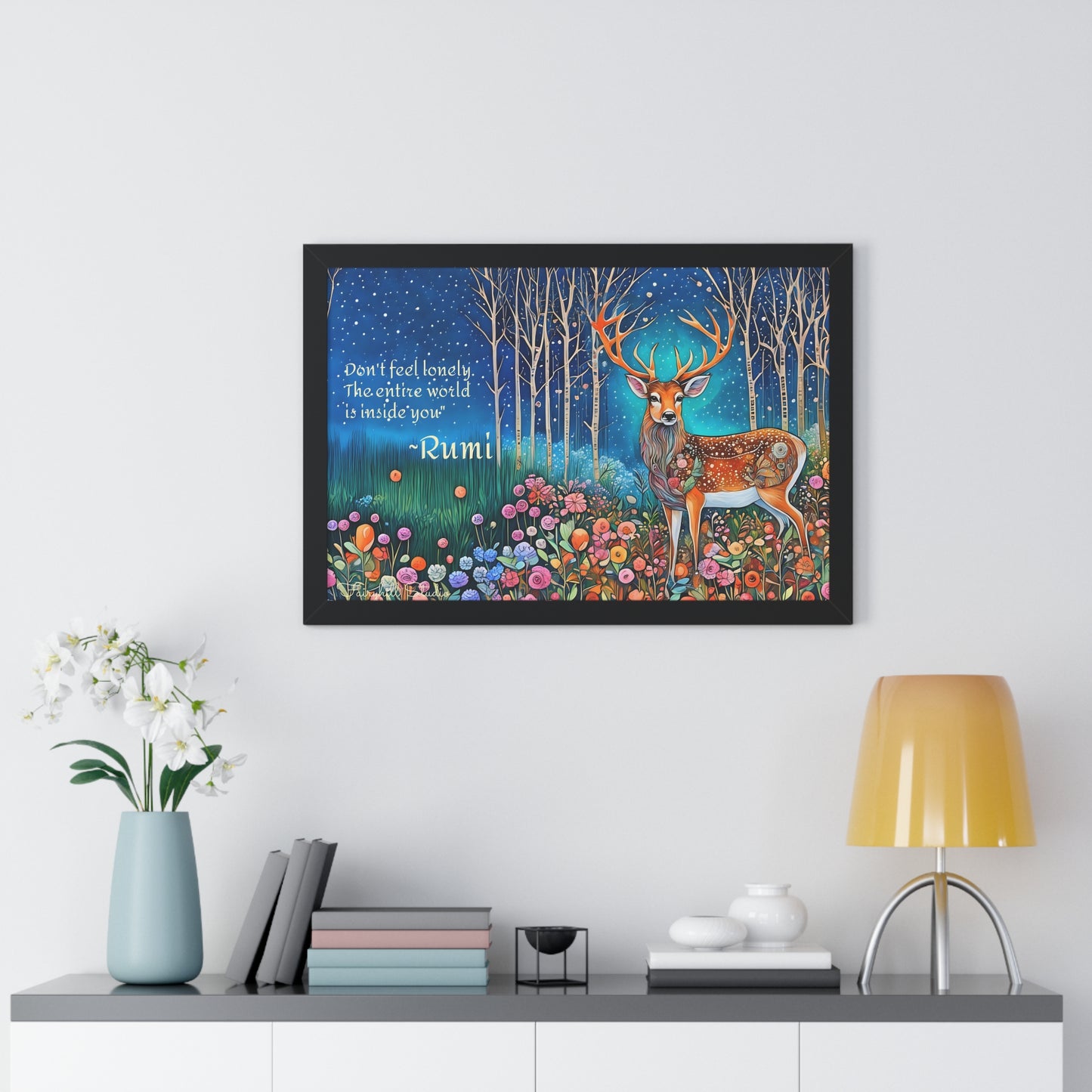Majestic Boho Deer Framed Poster