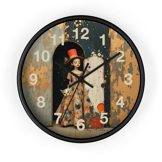 Vintage Circus Whimsical Wall Clock, Home Decor, Gift for Her, Unique Timepiece, Retro Wall Art, Bohemian Decor