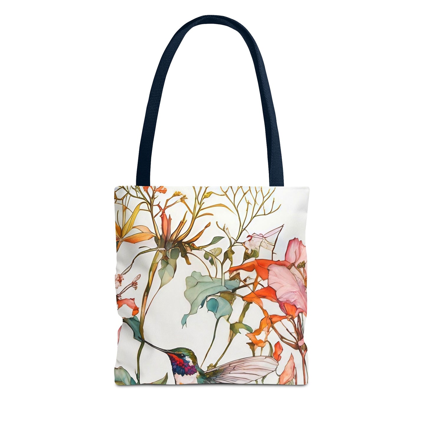 Tote Bag Hummingbird in Wildflowers Art