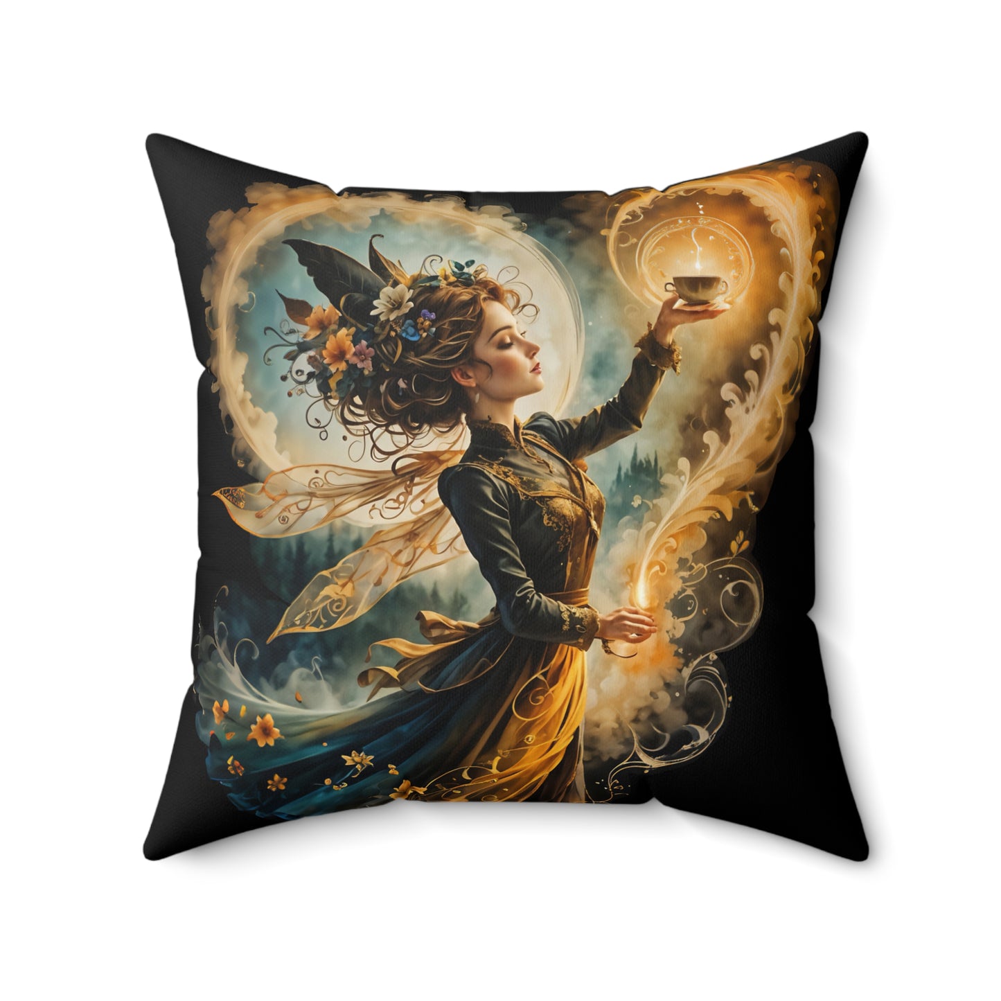 Lovely   Magical Fairy Holding a Candle Whimsical Art by Fairyhill Studio