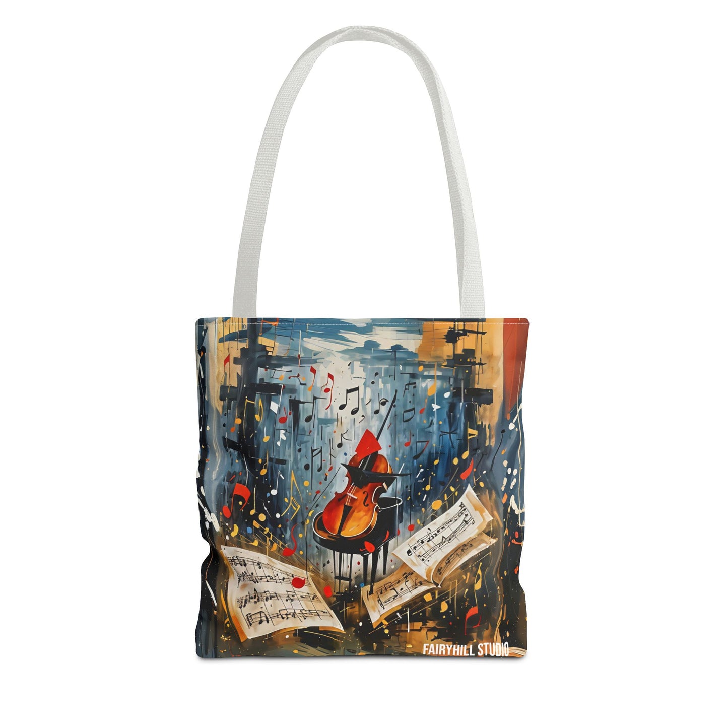 Vibrant Abstract Art Tote Bag - Colorful Swirls & Spirals