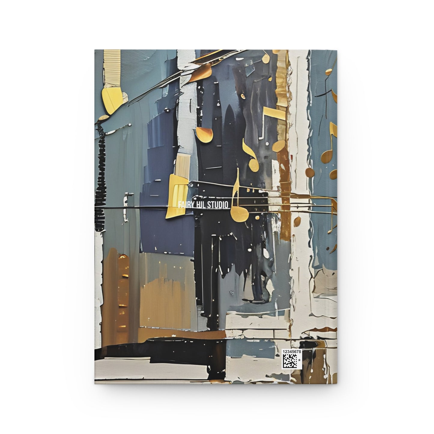 Hardcover Abstract Music notes Journal hard Cover ,Notebook gift art Matte