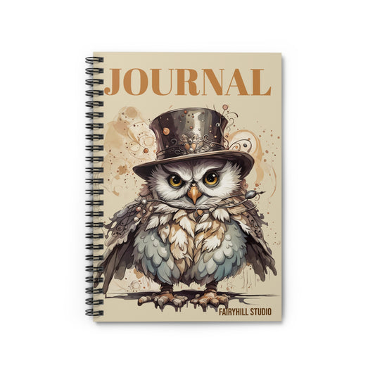 Spiral Notebook - Night Owl Steampunk Art