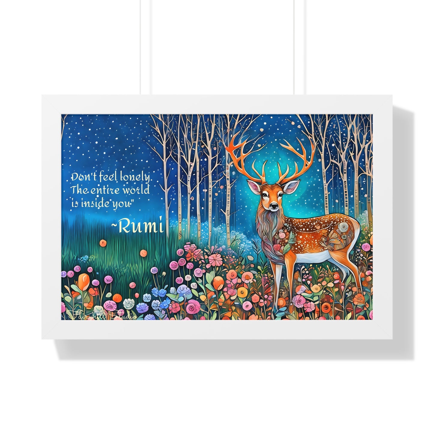 Majestic Boho Deer Framed Poster