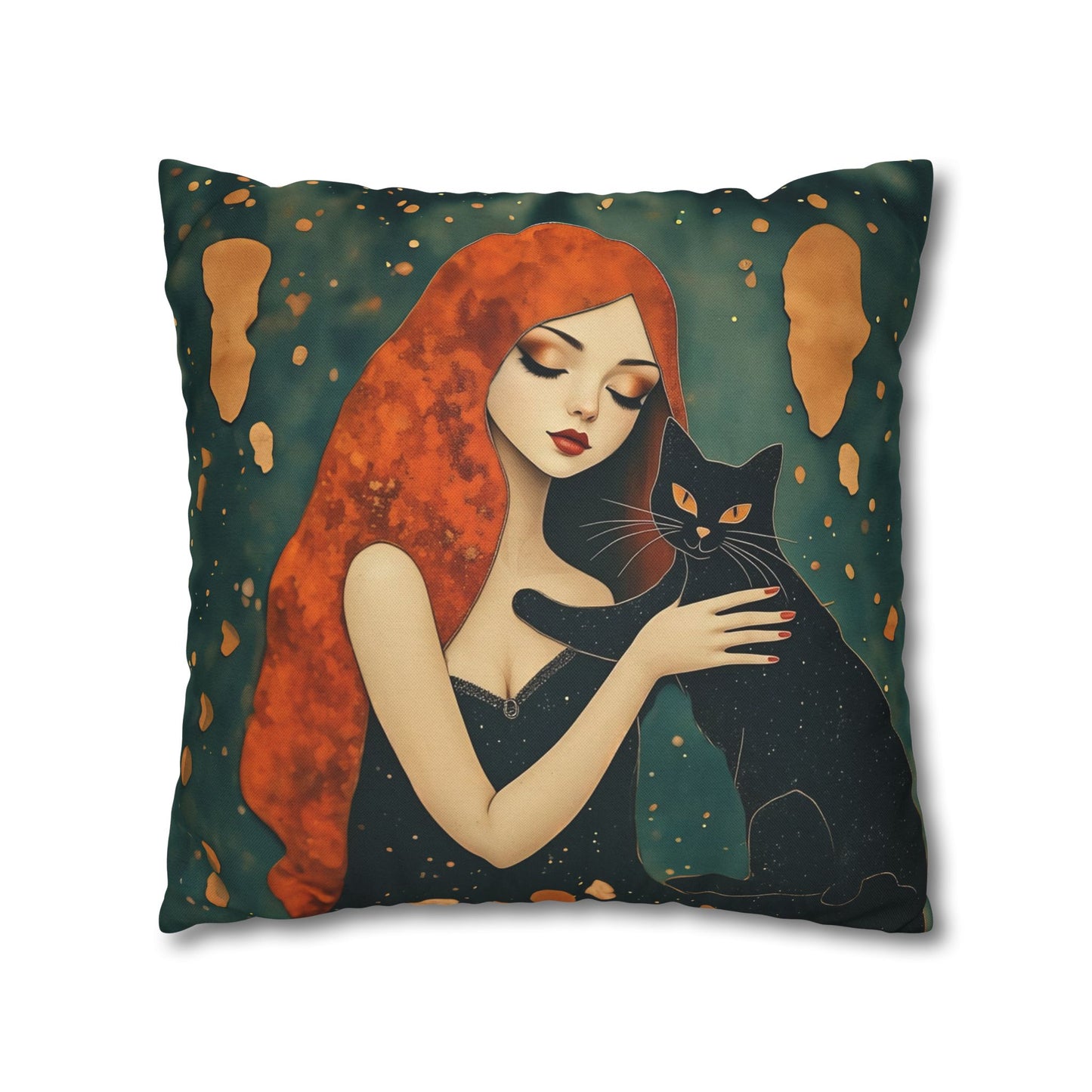 Elegant Cat Art Pillowcase | Decorative Cushion Cover, Home Decor, Gift Idea, Bohemian Style, Christmas Decoration