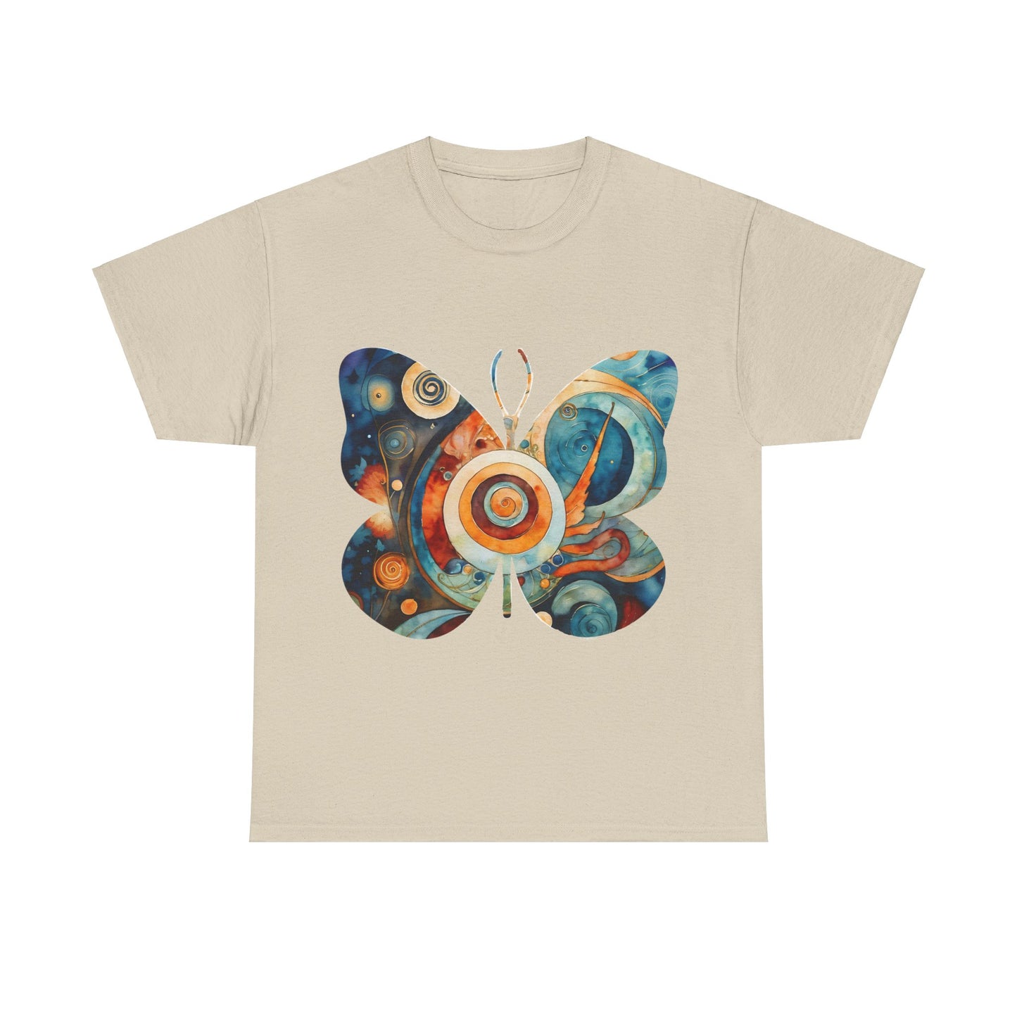 Colorful Abstract Butterfly Swirl Tee - Unisex Heavy Cotton