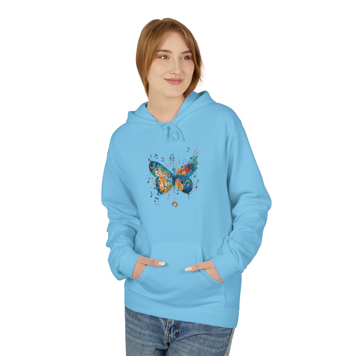 Colorful Butterfly Graphic Hoodie, Unisex Fleece Sweatshirt for Spring, Gifts for Nature Lovers, Unique Fashion for Everyday Wear, [...]