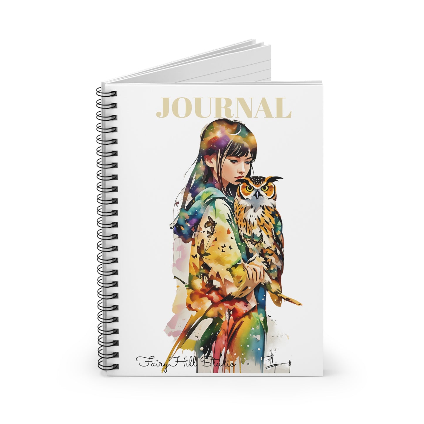 Spiral Notebook - Owl and the Girl