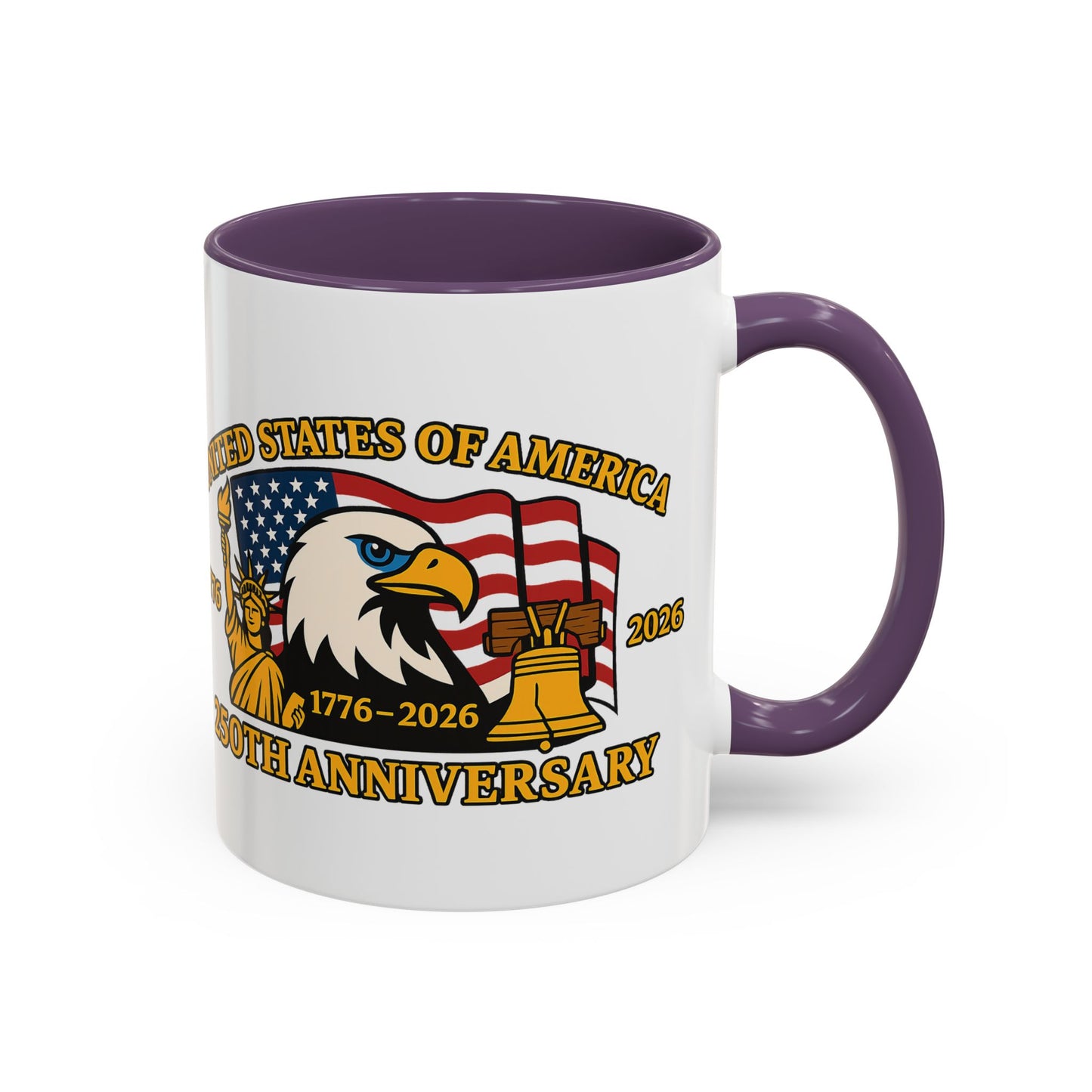 250th Anniversary USA Eagle Liberty Bell Accent Coffee Mug (11/15oz)