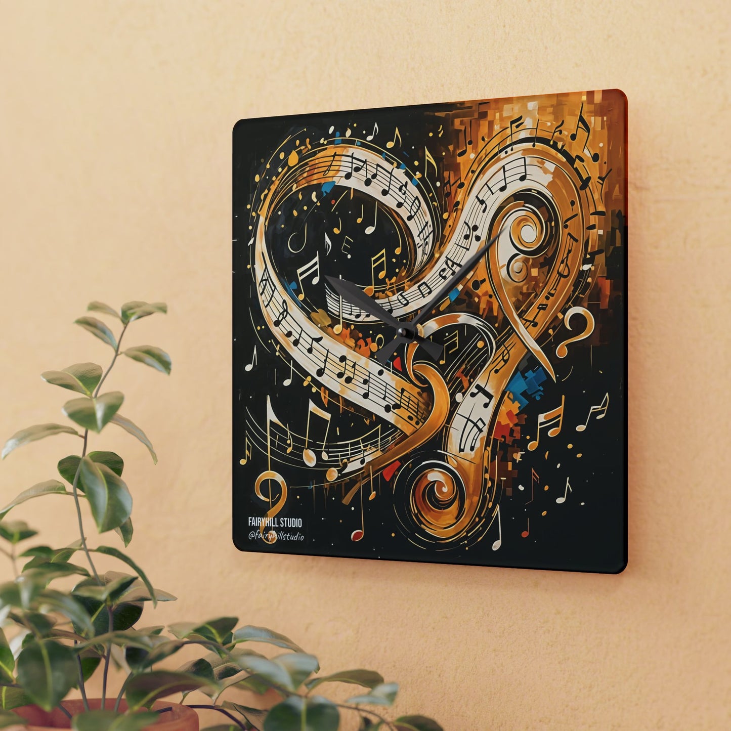 Music notes Acrylic Wall Clock