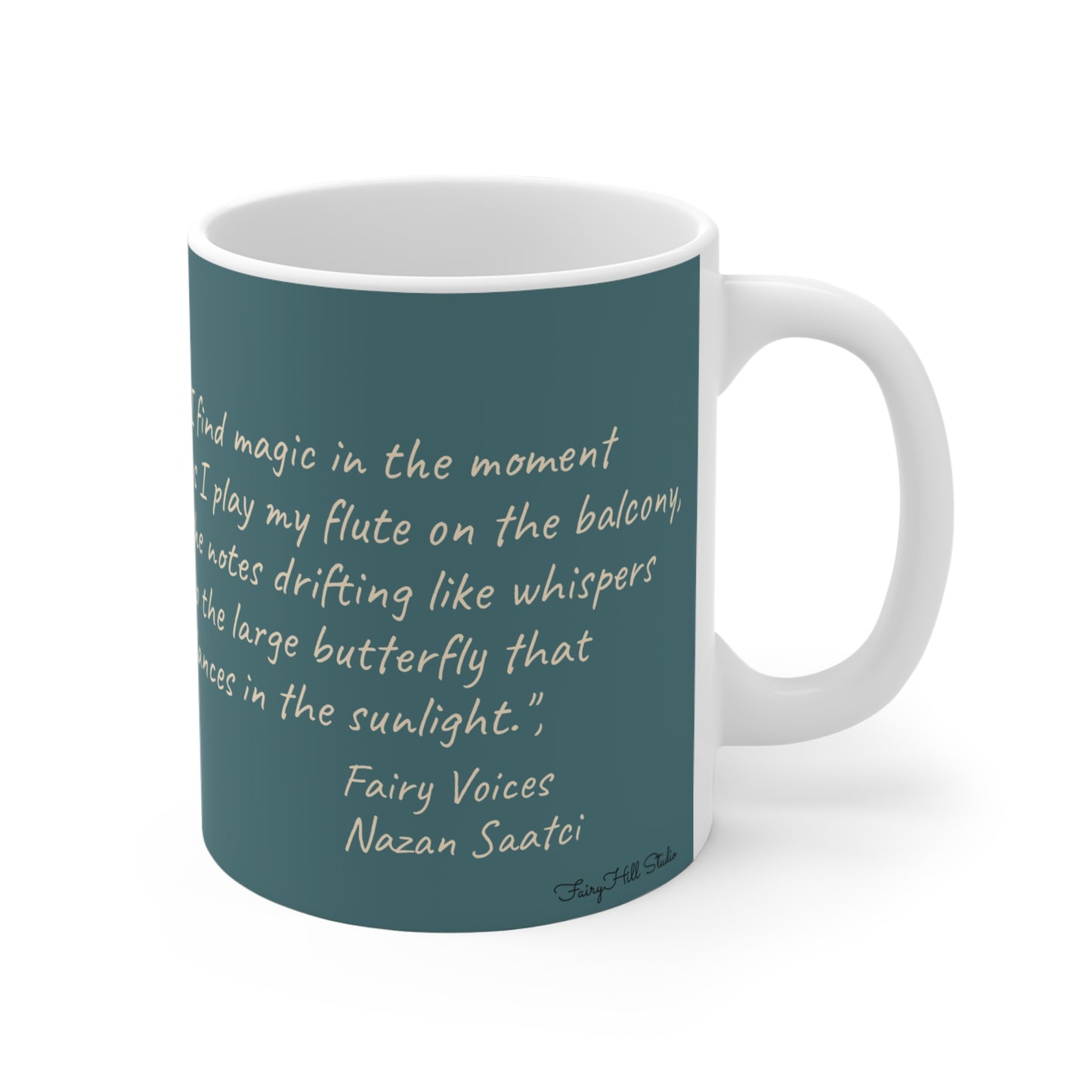 Mug: Elegant Fairy Girl Playing Flute Art by Fairy Voices