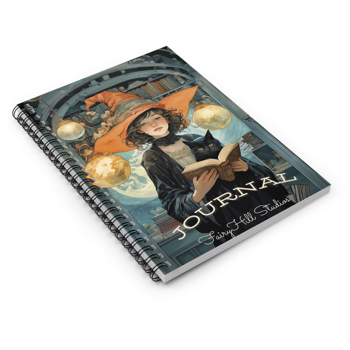 Spiral Notebook - Lovely Witch Halloween Art