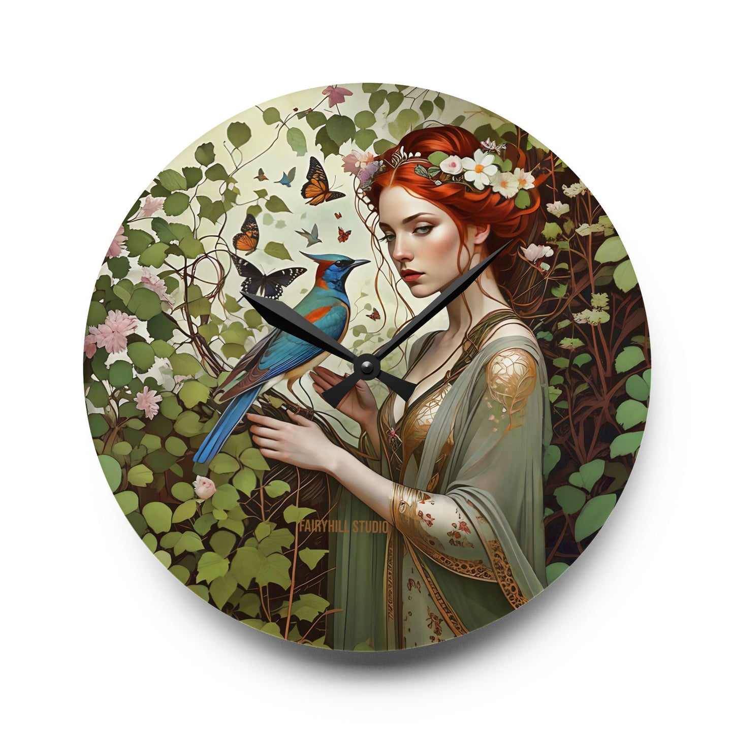 Acrylic Wall Clock Blue Bird/Art