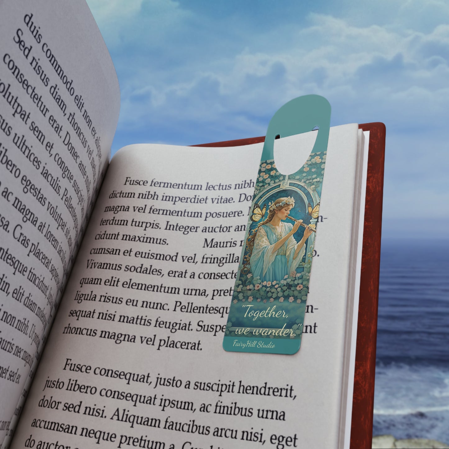 Girl & Butterflies Illustration Bookmark, Cute Metal Bookmark, Gift for Cat Lovers, Reading Accessory, Book Lover Gift, Unique Gift Idea
