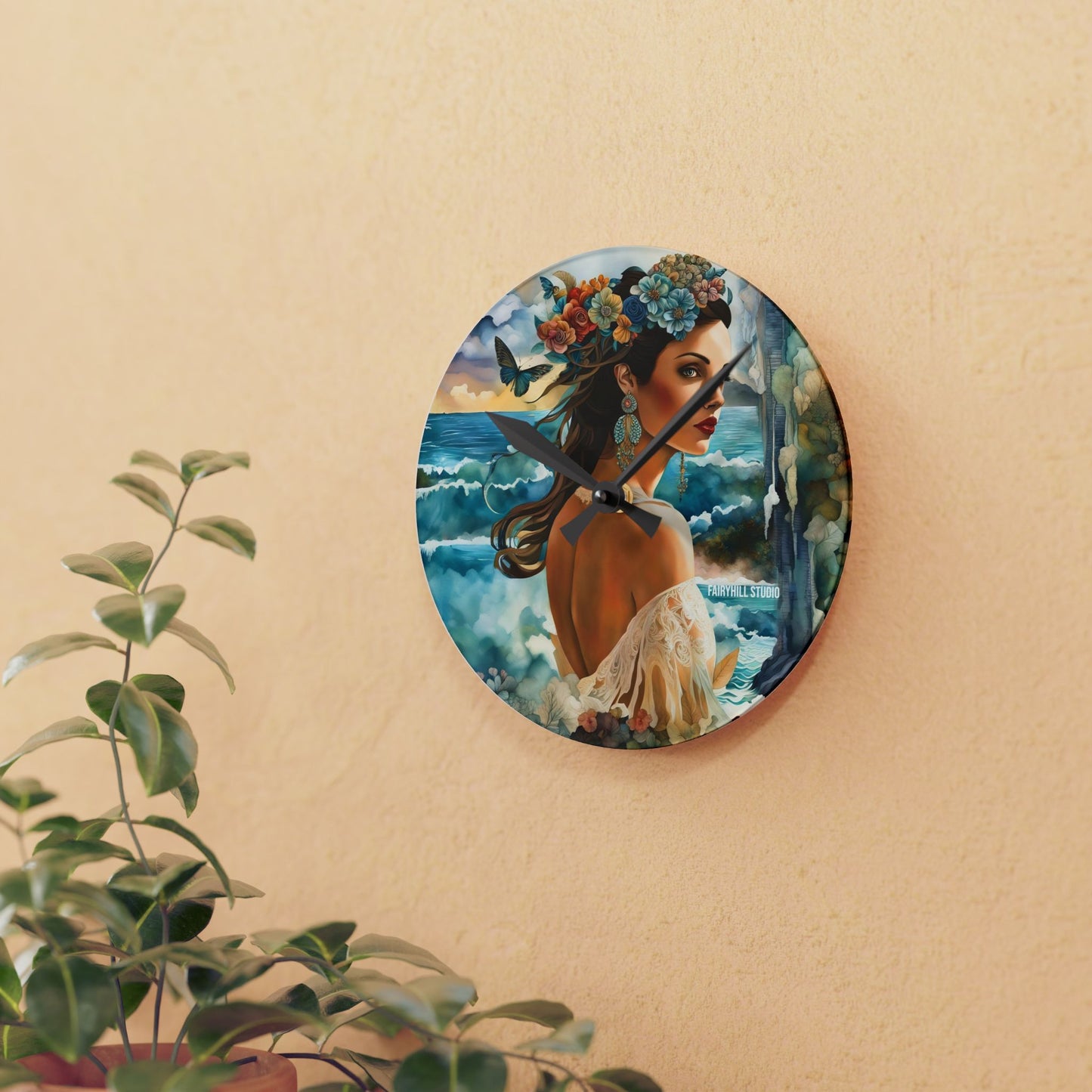 Wall Clock - Beauty in Tropical Paradise Acrylic Wall Clock