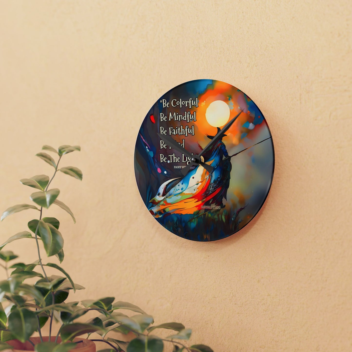 Wall Clock - Embrace your Fairy Muse Art Design