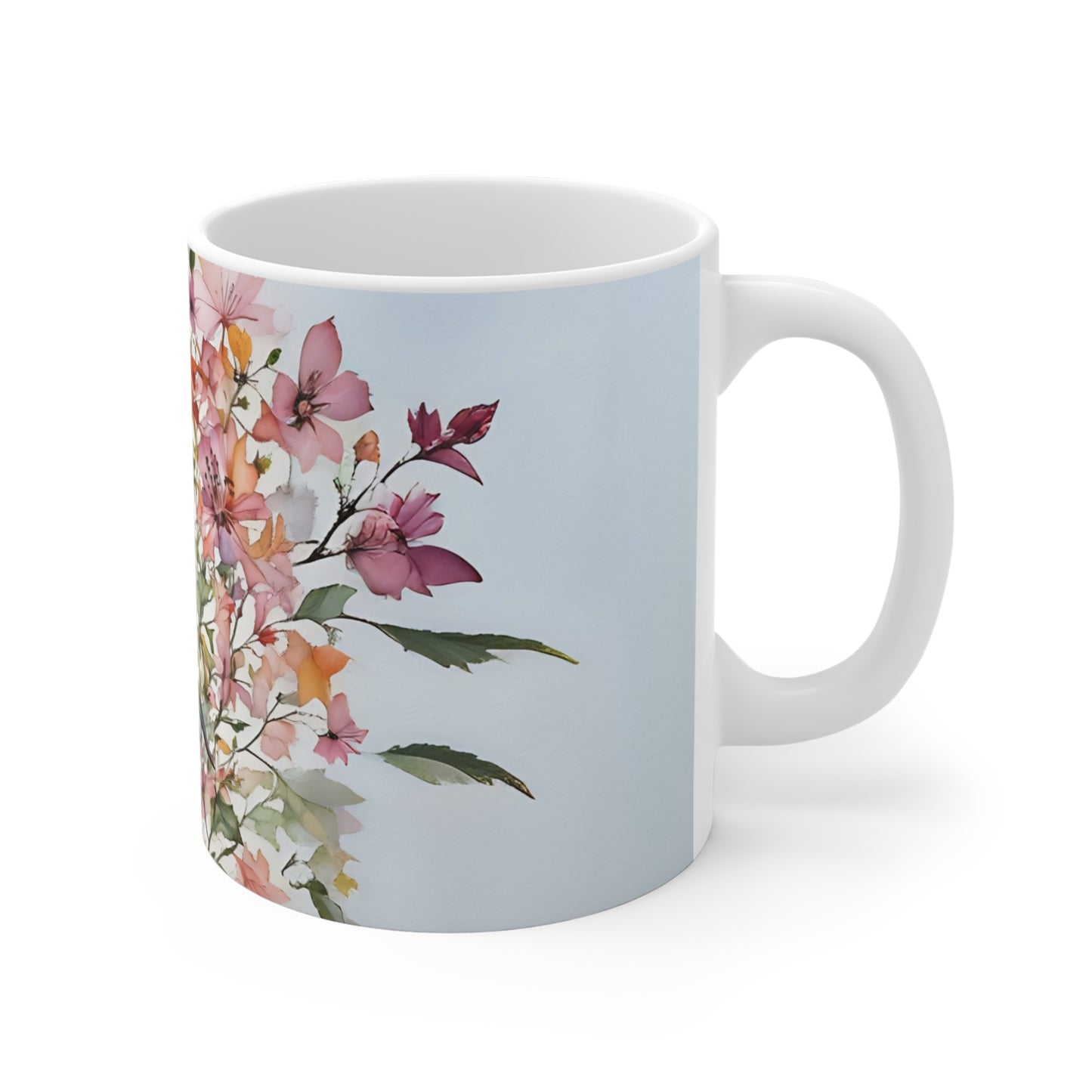 Mug - Elegant Wild Pink Flowers Floral Design