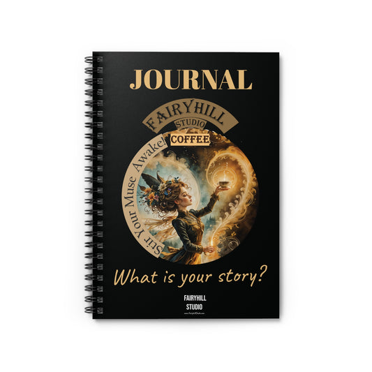 Coffee Fairy Spiral Notebook - Ruled Line