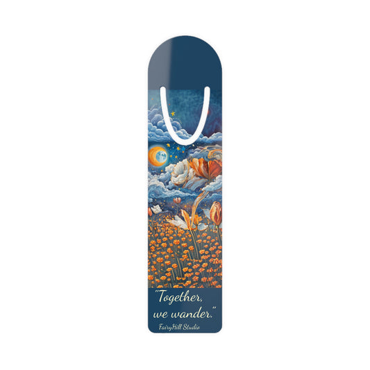 Celestial Tulips Illustration Bookmark, Cute Metal Bookmark, Gift forArt  Lovers, Reading Accessory, Book Lover Gift, Unique Gift Idea