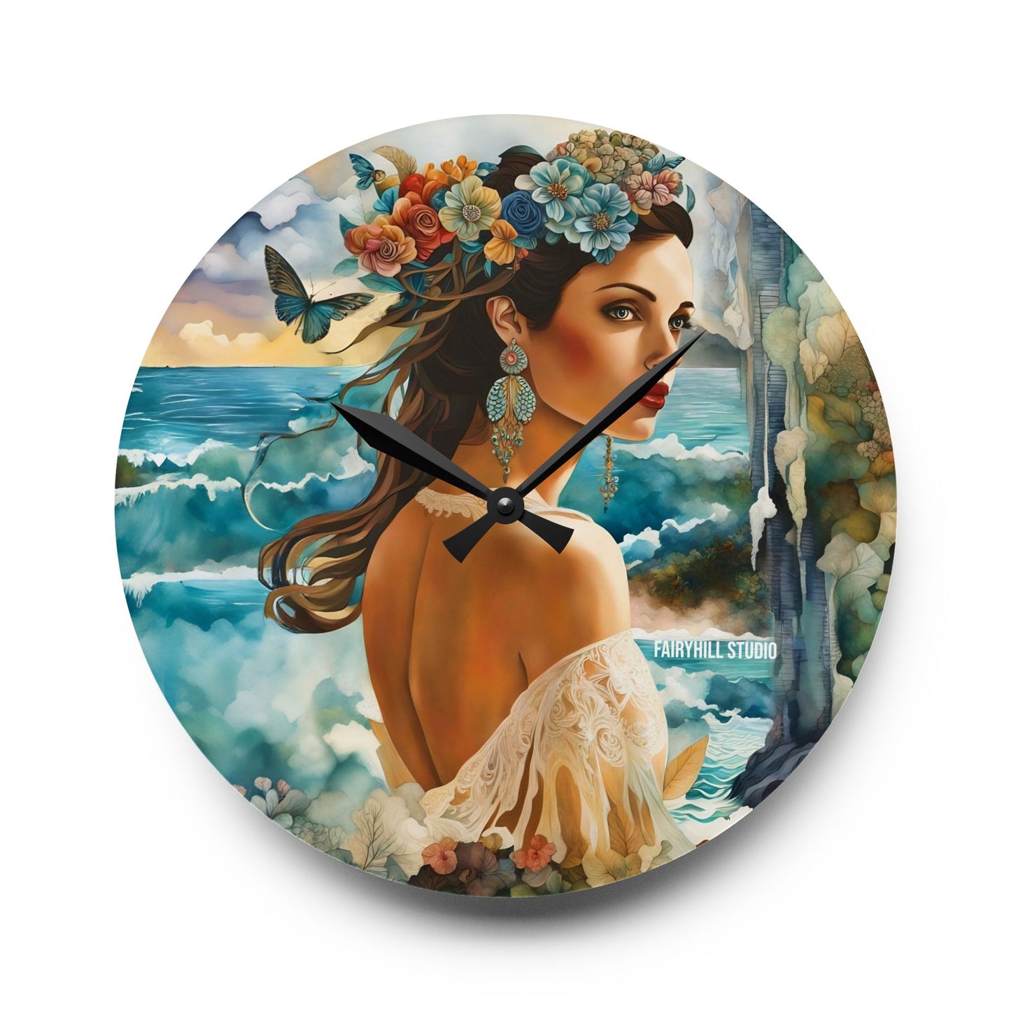 Wall Clock - Beauty in Tropical Paradise Acrylic Wall Clock