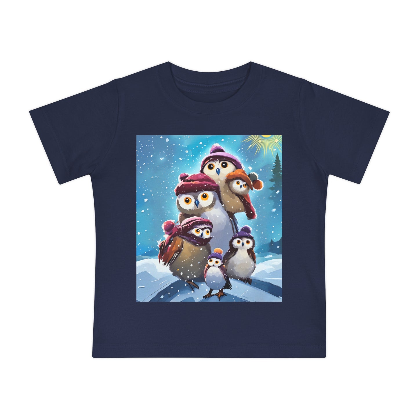 Winter Owls and Penguins Baby T-Shirt