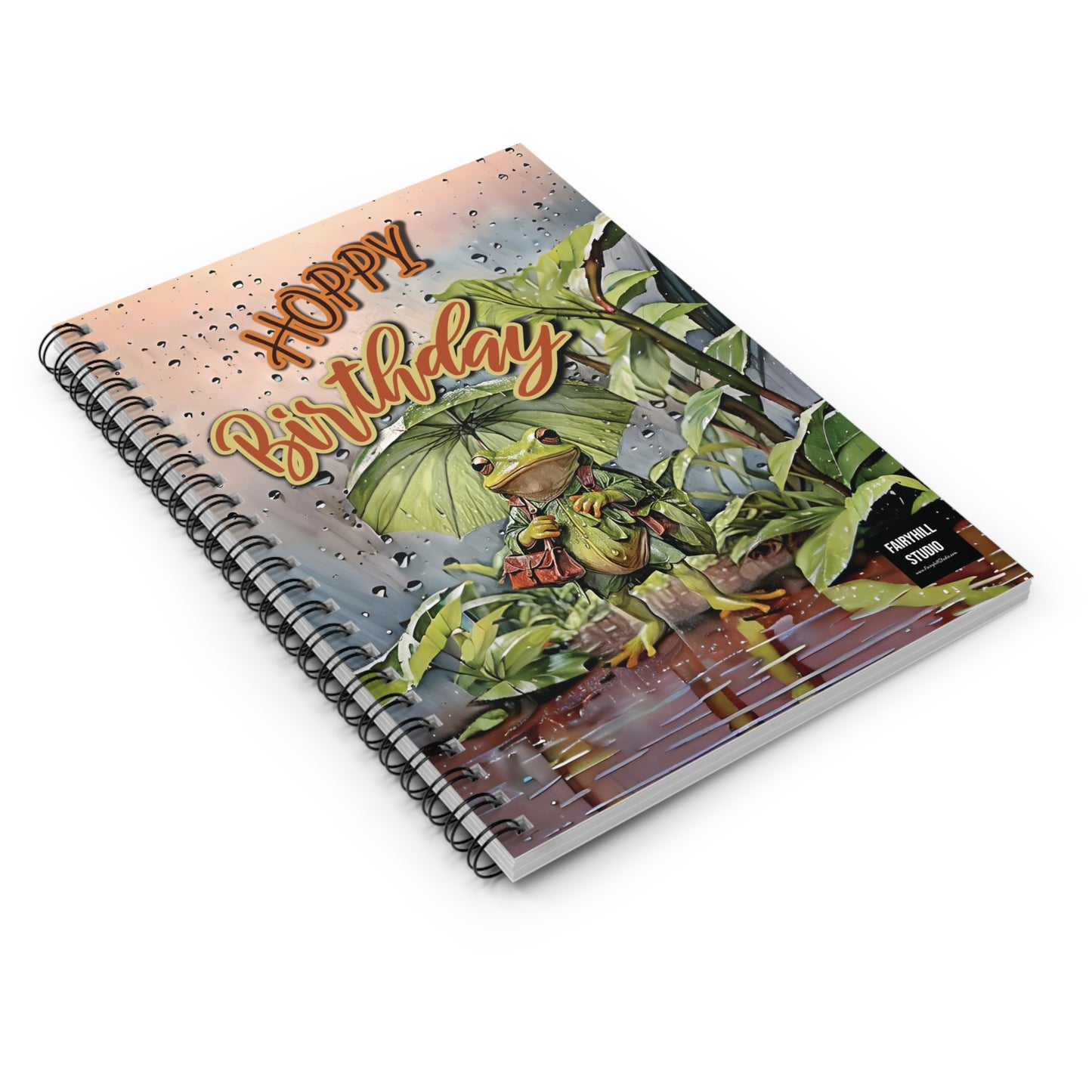 Hardcover Journal - Fairy Hill Studio Matte Write Your Story Frog Happy Birthday Art