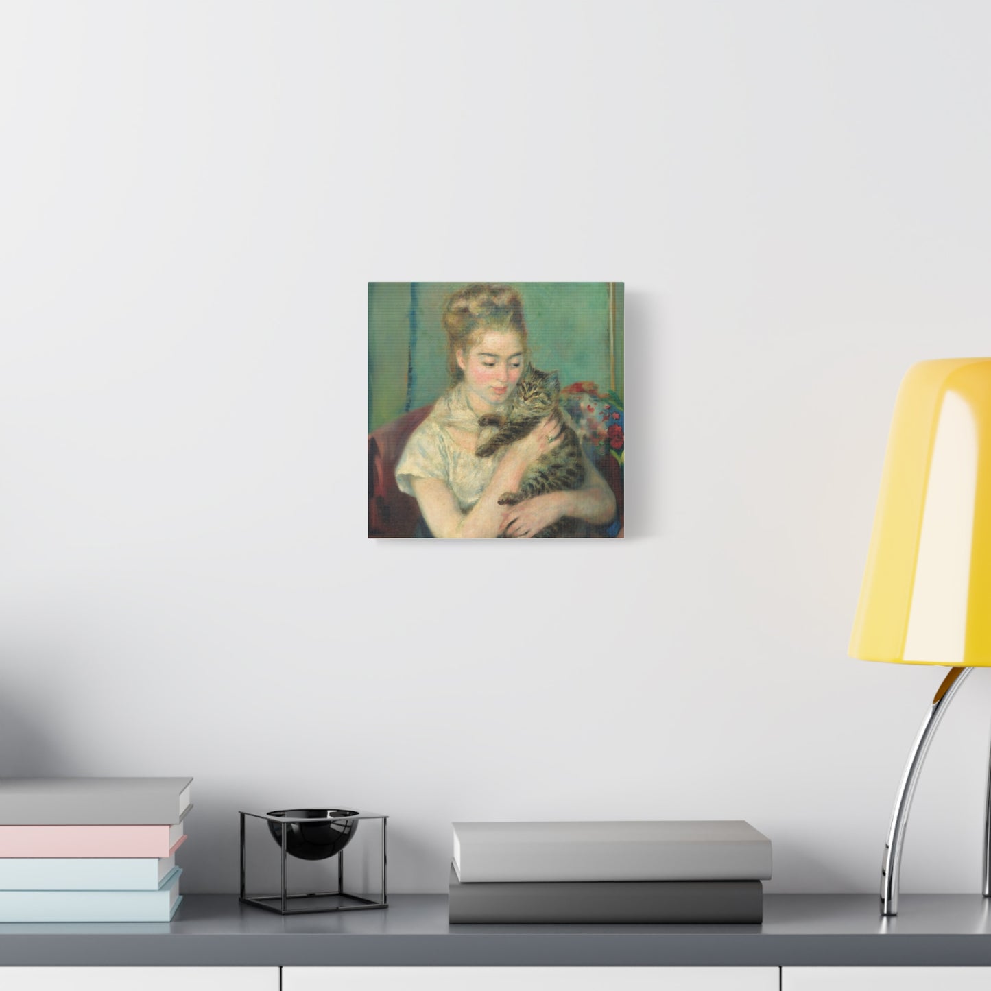 Canvas Art -   Woman with a Cat by Auguste Renoir