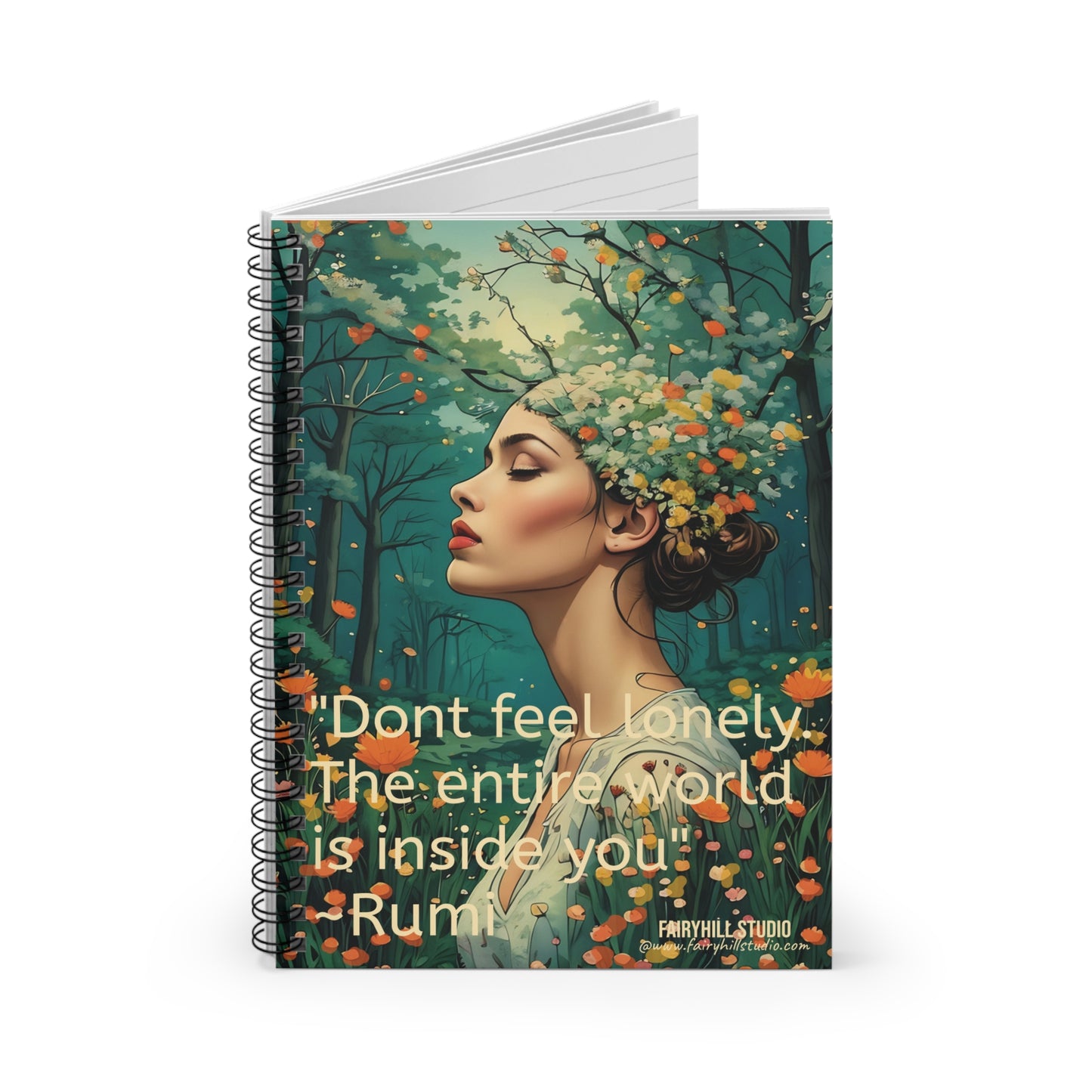 Personalized Inspirational Rumi Quote Spiral Notebook